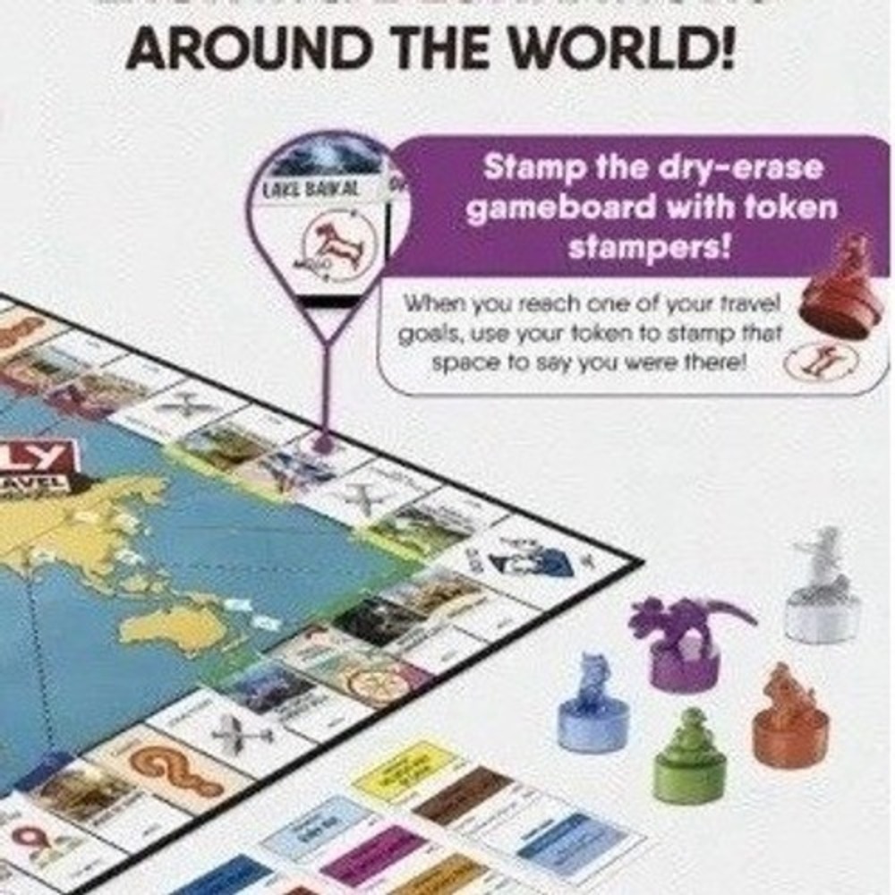 Monopoly Travel World Tour Board Game Bonus Penguin Stamper Token Hasbro Ages 8+ - Picture 5 of 9